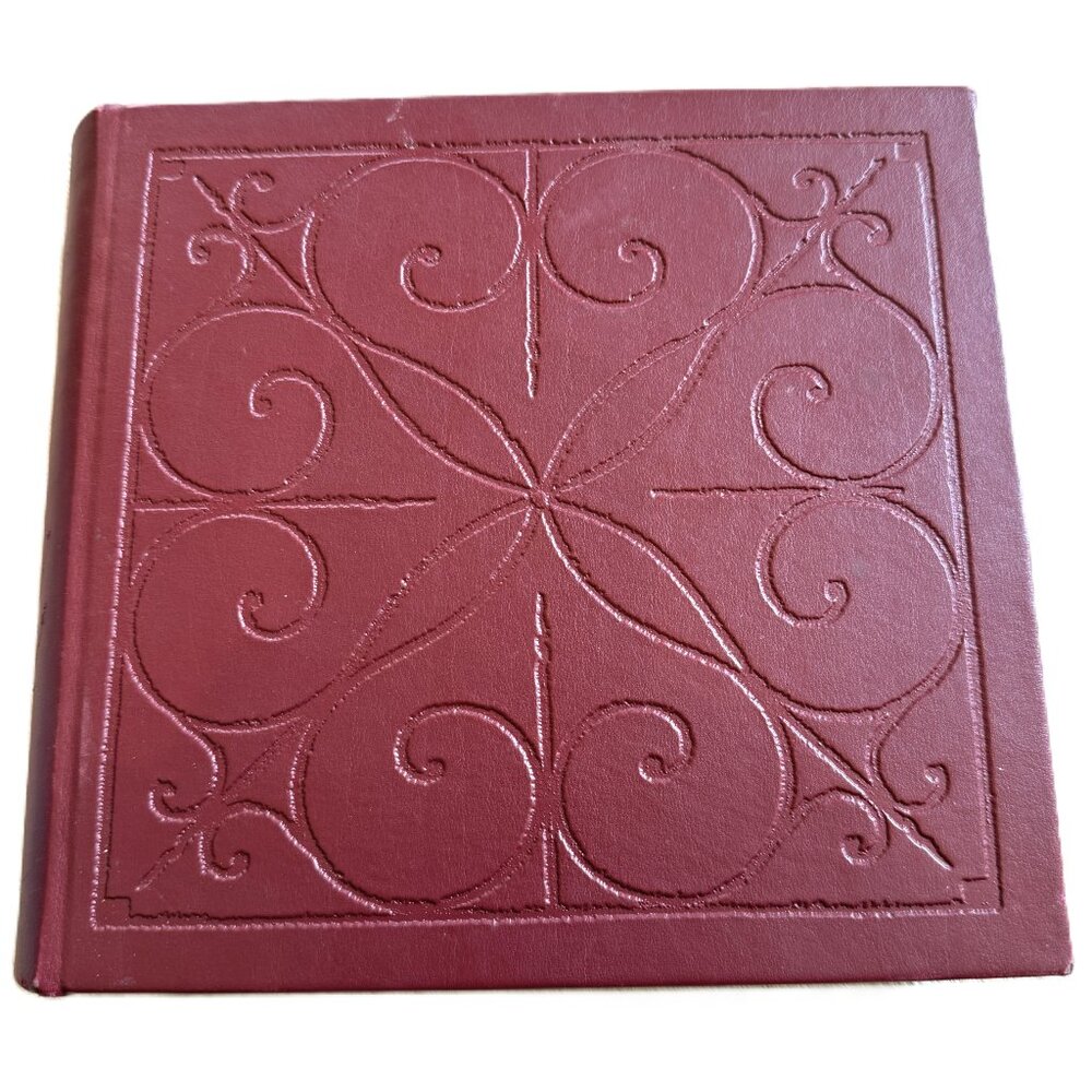 Vintage 70's Album Embossed Ornate Cover Red Maroon Unused Photo / Desc MCM
